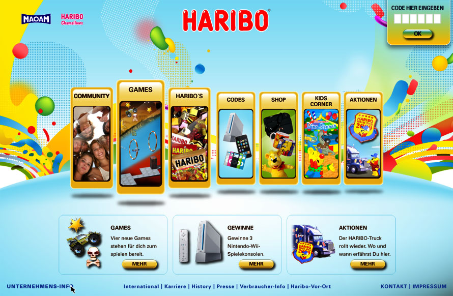 Haribo Screendesign