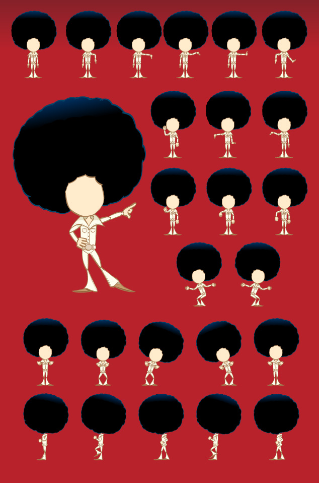 character motion phases: boogie, disco, humping, running man
